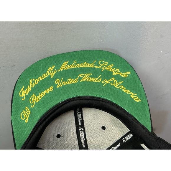 Dnine Reserve Snapback Hat Black Solid Adjustable Gold Pot Emblem Embroidered - Picture 10 of 10